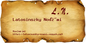 Latosinszky Noémi névjegykártya